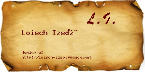 Loisch Izsó névjegykártya